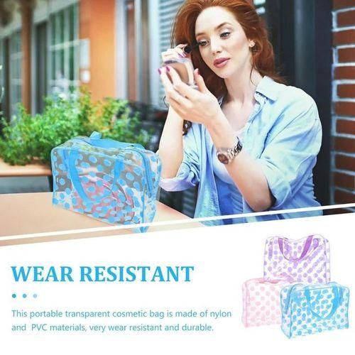 Dot Women Transparent PVC Cosmetic Bags Swimming Bags Waterproof Necesser Wash Toiletry Tote Bag Makeup Pouch Case