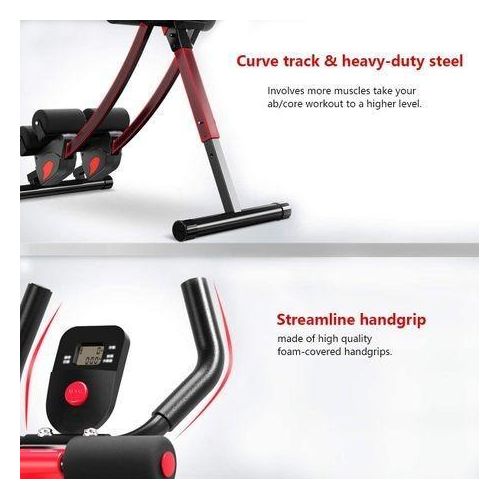 LASA LASA Foldable Fitness Ab Trainer – Abdominal Crunch Machine, Home Gym Equipment for Core Strength &amp; Belly Fat Workout