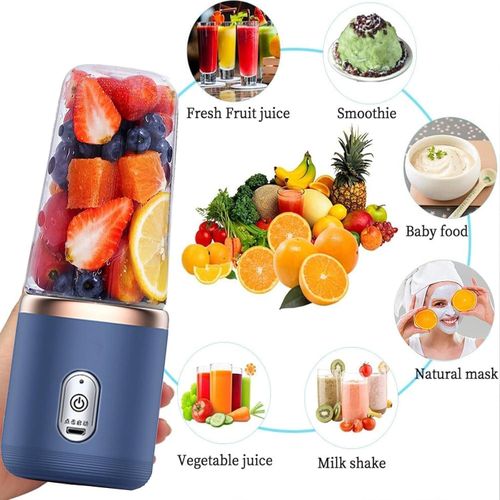 Personal Blender for Shakes &amp; Smoothies, 400ml – 2 To-Go Portable Cups &amp; Lids, Easy Clean, High-Speed Mixer for Juices, Kitchen, Baby Food – Powerful Motor, Safe Double Tap