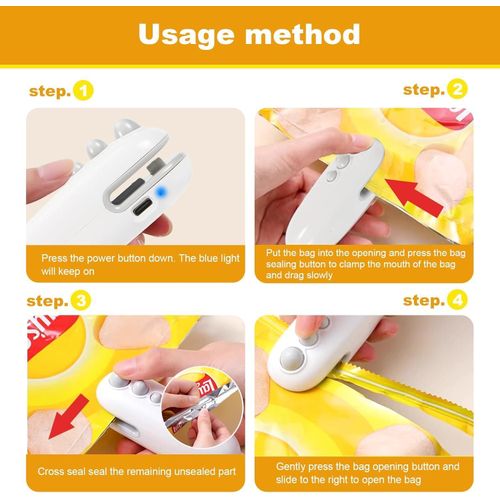 Mini Food Bag Sealer, Portable Heat Sealing Tool for Snack Preservation (1 PC)