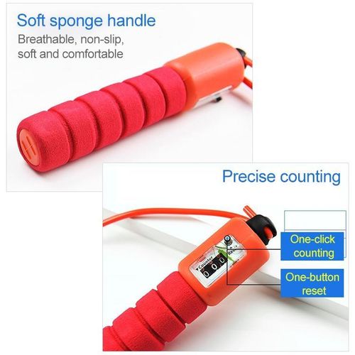 Sports and fitness adjustable fast counting skipping rope (orange)