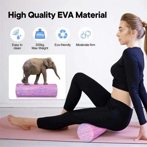 Yoga Foam Roller High-density EVA Portable &amp; Lightweight Self Massager for Back, Legs, Gym, Pilates &amp; Yoga