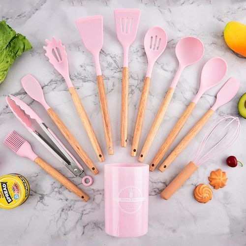 WIFINIT Silicon Silicone Kitchen Set (12 Piece) Kitchenware Serving Spoon