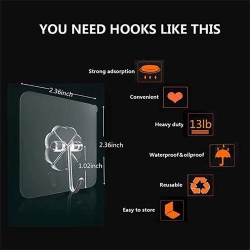 10PCS Powerful Non-Mark Storage Hooks Hangers Fixtures
