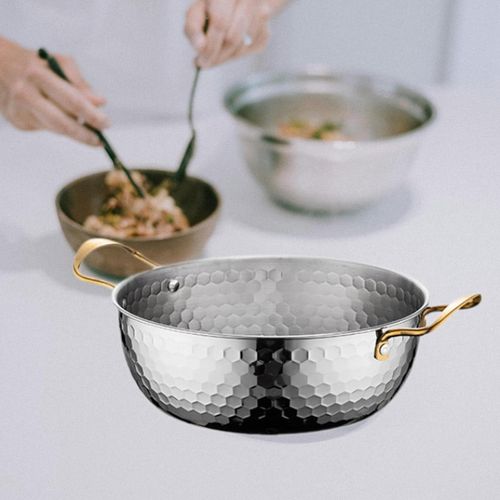 Hammered Stainless Steel 3-Piece Stockpot Set with Lid - Silver
