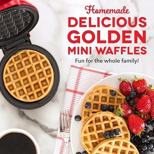Mini Waffle Maker Breakfast Maker-Red