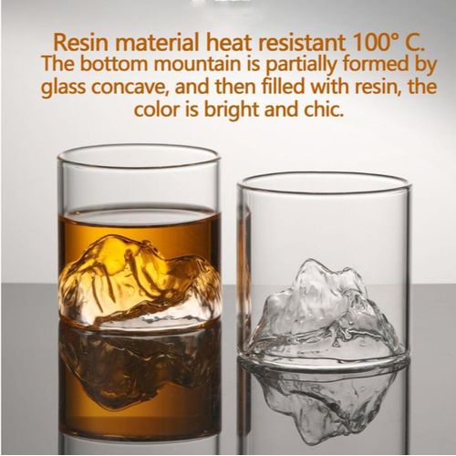 2PK-Whiskey Glasses Unique Exquisite Mount Cocktails Drinking Glass Set