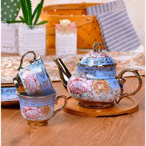 Elegant Ceramic Teapot Set Ceramic Teapot/Kettle + 4 Teacups