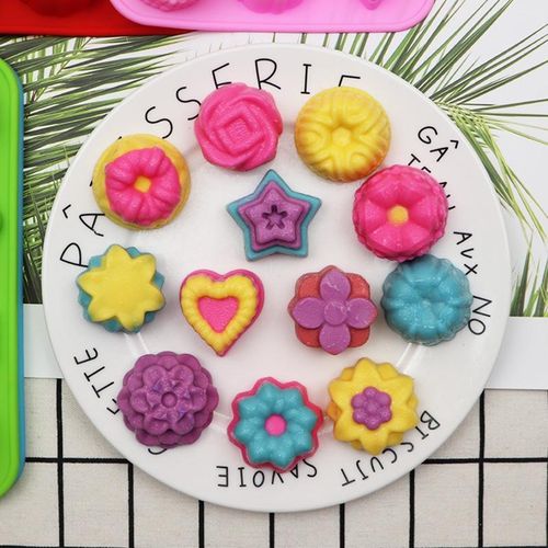 12 Grids Different Flower Grass Shape Silicon Model