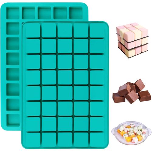2 Pack 40-Cavity Square Caramel Candy Silicone Molds,Chocolate Forf Truffles, Keto Snacks, Whiskey Ice Cube Tray,Grid Fondant Mould,Hard Candy Pralines Gummy Jelly Mold