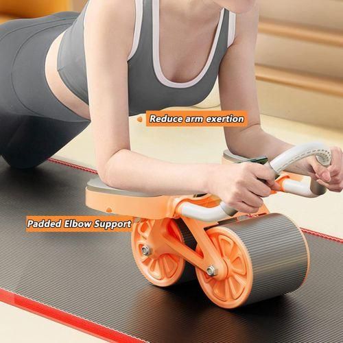 Automatic Rebound Abdominal Wheel With 2 Elbow Pads – Orange – Core Training Equipment