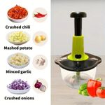 Multi-functional Stainless Steel Manual Food Chopper - Green