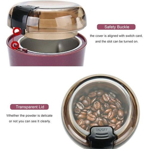 Hot Sale Electric Coffee Grinder Coffee Bean Blade Grinder, Stainless Steel Blades Coffee Grinder, Electric Coffee Beans Grinder Small For Coffee Beans, Herbs, Nuts, Spices, Grain Mill ,Multicolor