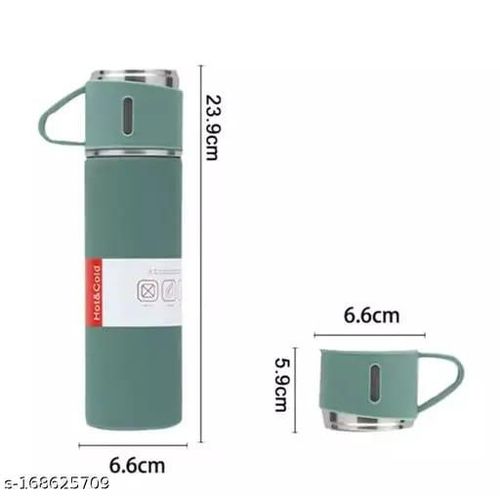 Double Wall Double Thermocup Vacuum Flask Gift Set Plus 2 Exra Cups