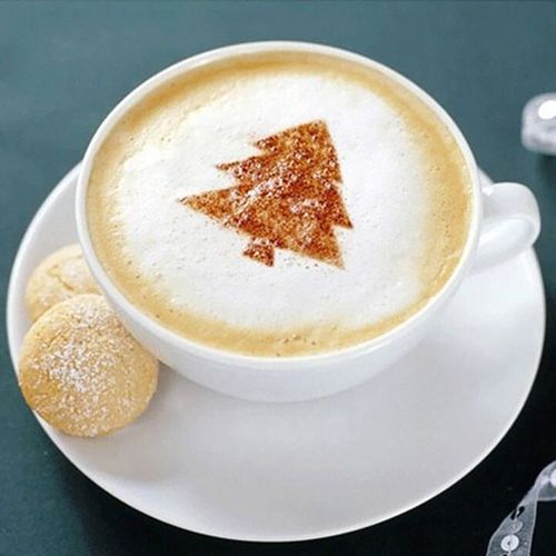 16Pcs/Set Coffee Printing Flower Model Cafe Latte Cappuccino