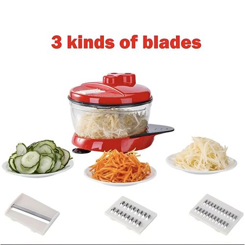 Advenza Manual Vegetable Grinder, Cassava Blender, Garlic Paste Blender, Multi-functional Plastic Food Processor – Suitable for Kitchen and Outdoor Use, Kitchen Cooking Stove Accessories, 3L Big Capacity, Battery-Free