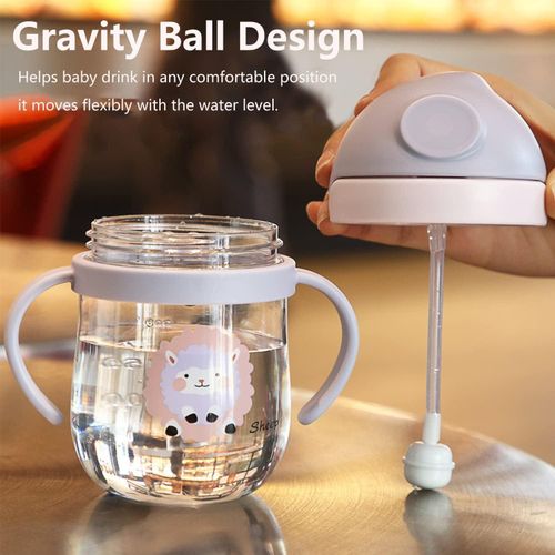Flushrenic baby bottle,Spill-Proof Sippy Cup, Toddler Cup with Straw and Handle, Anti-drop, Anti-choking for Boys Girls Child