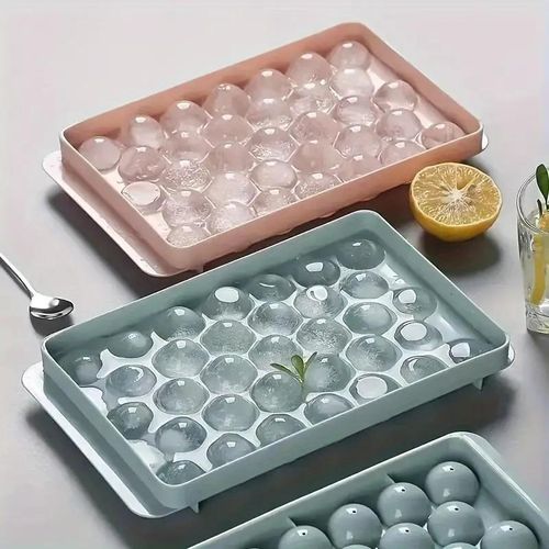 33 Grids Ice Cube Trays, Round Diamond Silicone Molds, Food-Grade Plastic Refrigerator Storage Boxes, Food Safety Contact-Kitchen Tool Accessories Molds