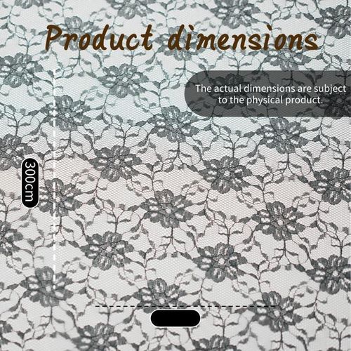 Lace tablecloth black 150x300 cm retro floral lace tablecloth embroidered lace fabric black desktop cover, suitable for holiday retro table cover lace tablecloth party table decoration