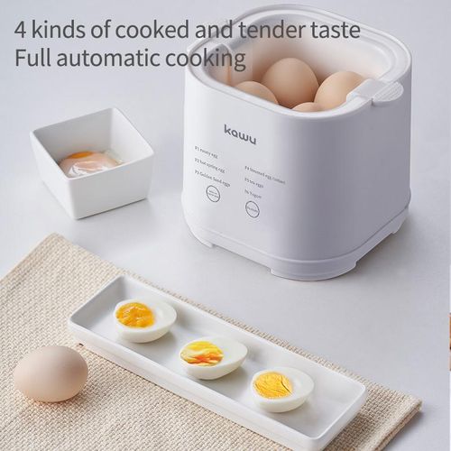 Kawu Electric 4 Egg Cooker, Egg Boiler with Egg Stand, with Clear Lid