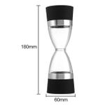 2-in-1 Dual Chamber Pepper Grinder – Black &amp; Silver, Adjustable Coarseness