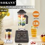 Sokany 2-in-1 Heavy Duty Commercial Pro Blender + Grinder Jar  with 5000W Power