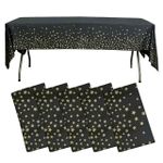 SXCHEN Black Star Party Disposable Plastic Tablecloth