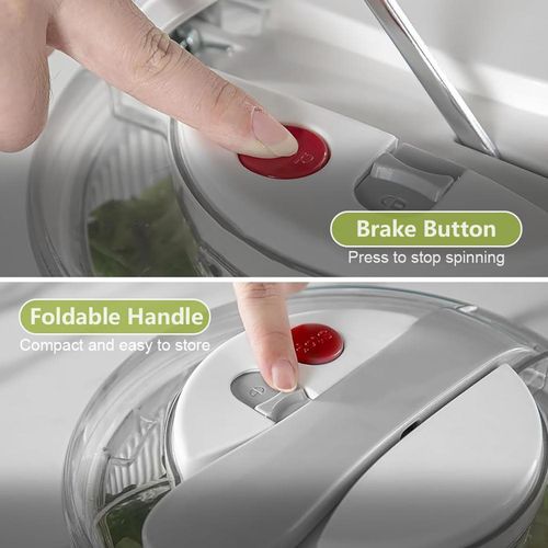Flushrenic Salad Spinner,Fruit Washer,Vegetable Dryer,Lettuce Spinner,Salad Dryer for Washing, Spinning, and Draining Greens,with Bowl and Mesh Basket