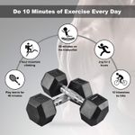 5KG Dumbbell Men's &amp; Women's Fitness Hexagon Rubber Weight