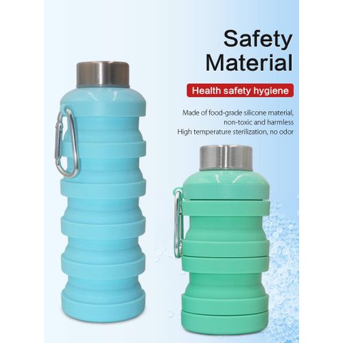 Reusable BPA free outdoor foldable silicone collapsible travel water bottle