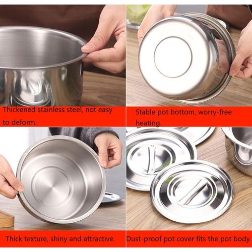 5PCS Stainless Steel  Cooking Pot Cookware Set,Multipurpose Cooking Pot with Lid