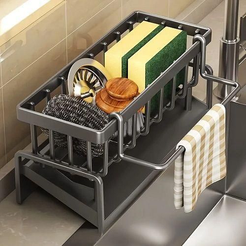 Kitchen Sink Drain Rack  Dishcloth Towel Rack Filter Basket