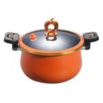 26CM Enamel Micro-Pressure Cooker, Fine Iron and Titanium Ceramic Non-Stick Soup Pot, Stew Pot, Multi-Function Cooking Pot, Gas Universal - Orange