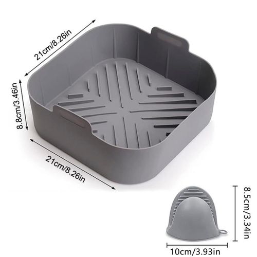 2-Pack Square Silicone Air Fryer Liner - Reusable Air Fryer Basket