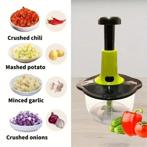 Multi-functional Stainless Steel Manual Food Chopper - Green