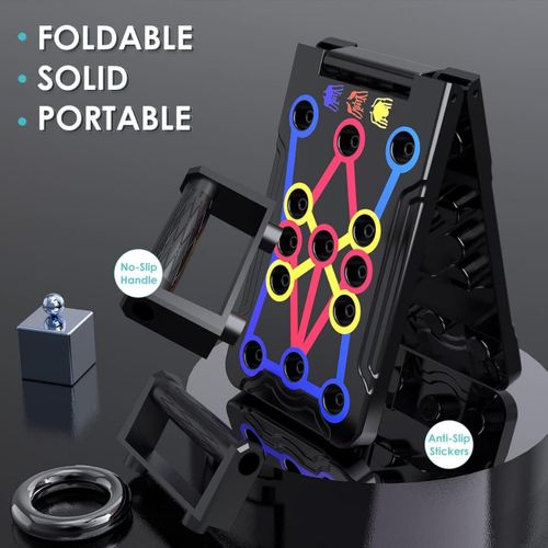Push Up Board Workout Board, Improved Training Versatility Lasting Materials, Adaptable Exercise Design, Foldable for Easy Transport, Advanced Push-Up Board, Portable and Compact Design Ideal