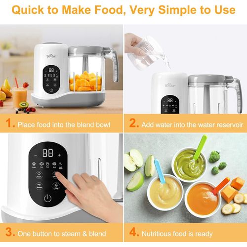 Flushrenic Baby Food Maker,Baby Food Maker with Timer,Large Capacity, Multifunctional Cooking Food Mills for Camping Travel