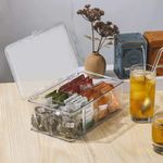 Tea Storage Boxes,Stackable Tea Bag Organizer with 8 Compartment,Clear Tea Bag Holder,Divided Storage Bin Box Container,for Tea Coffee Spices Kitchen Cupboards and Work Surfaces