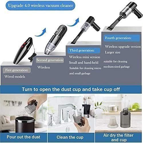 Handheld Vacuum 6000Pa, Powerful Hand-held Car &amp; Home Vacuum Cleaner