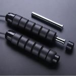 KipFit Black Weighted Jump Skipping Rope For Fitness Workout