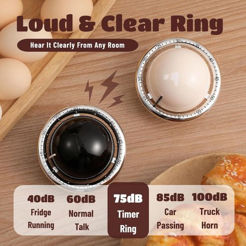 Planet-Shaped Mechanical Timer  No Batteries Needed  59-Minute Countdown  Magnetic Base  Multi-Purpose Kitchen, Study &amp; Classroom Timer (Black)