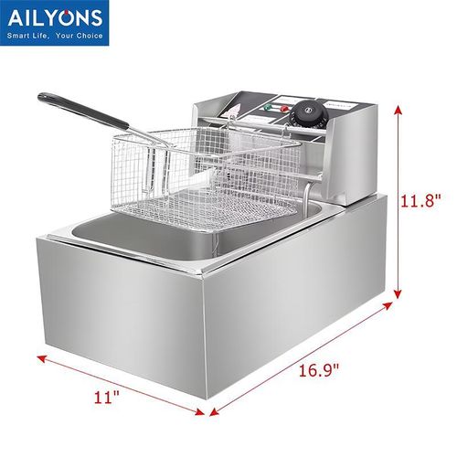 AILYONS EH81, 6 Litres Stainless Steel Tank Electric Deep Fryer, Commercial &amp; Home Use, Chips/Chicken/Mandazi  (1YR WRTY)