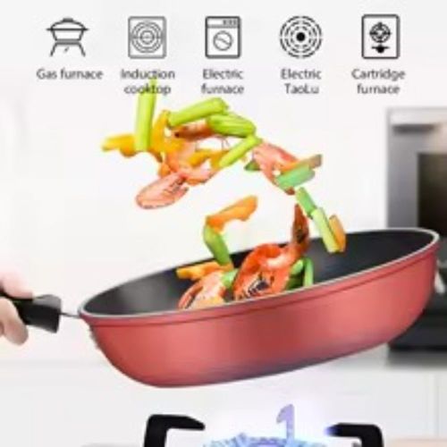 addigoes 28cm Crystal Diamond Non-Stick Frying Pan - Multi-Functional Kitchen Cookware with Easy-Clean Coating, Compatible with Gas &amp; Induction Stoves