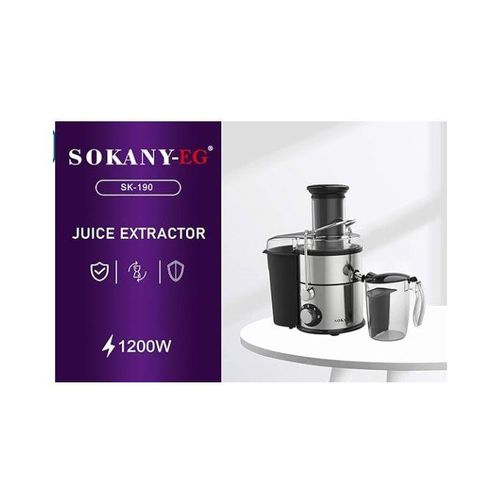 Share this product   Sokany Heavy duty 1200W Juicer Machine, Wide Feeding Tube, Dual Speed Control, Stainless Steel Body, BPA-Free, Juice Extractor for Whole Fruits &amp; Vegetables, Overheat Protection