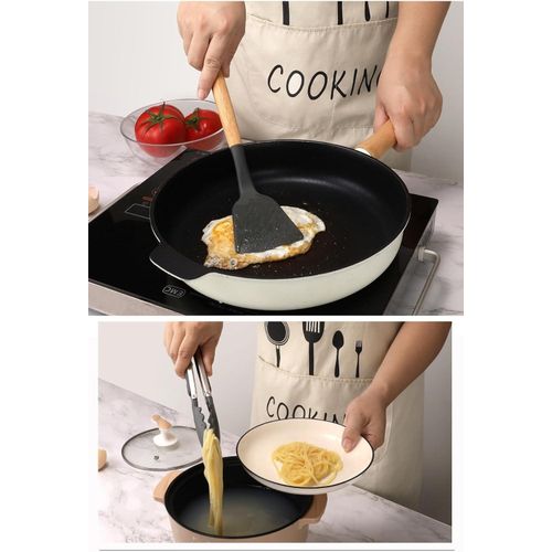 12pcs cutlery set, spoon + spatula set - black