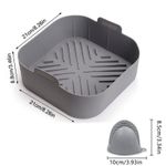 2-Pack Square Silicone Air Fryer Liner - Reusable Air Fryer Basket