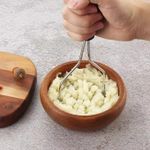 Stainless Steel Potato Masher – Heavy-Duty Kitchen Utensil for Effortless Mashing of Potatoes, Vegetables &amp; Fruits