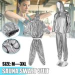Fitness Weight Loss Sweat Sauna Suit Exercise Gym Anti-Rip Silver