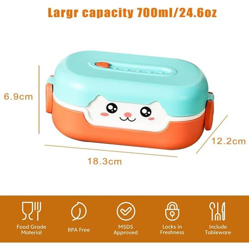 Flushrenic Lunch Box for Kids School, Food &amp; Snack Container for Kids &amp; Adults, Dishwasher &amp; Microwave Safe,BPA &amp; PVC Free,Leakproof