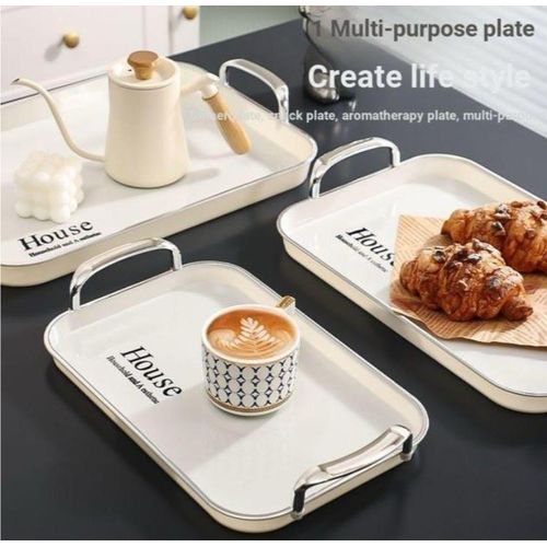 3 Piece Elegant Multi-Purpose Rectangular Large Capacity Serving Tray